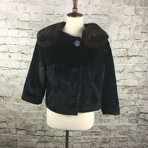 Vintage Faux Persian Lamb Cropped Jacket